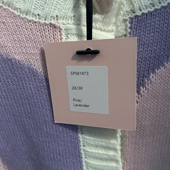 NWT-Sz 2X/3X-Smak Parlour pink & lavender hearts cardigan 💗💜 - Picture 8 of 10